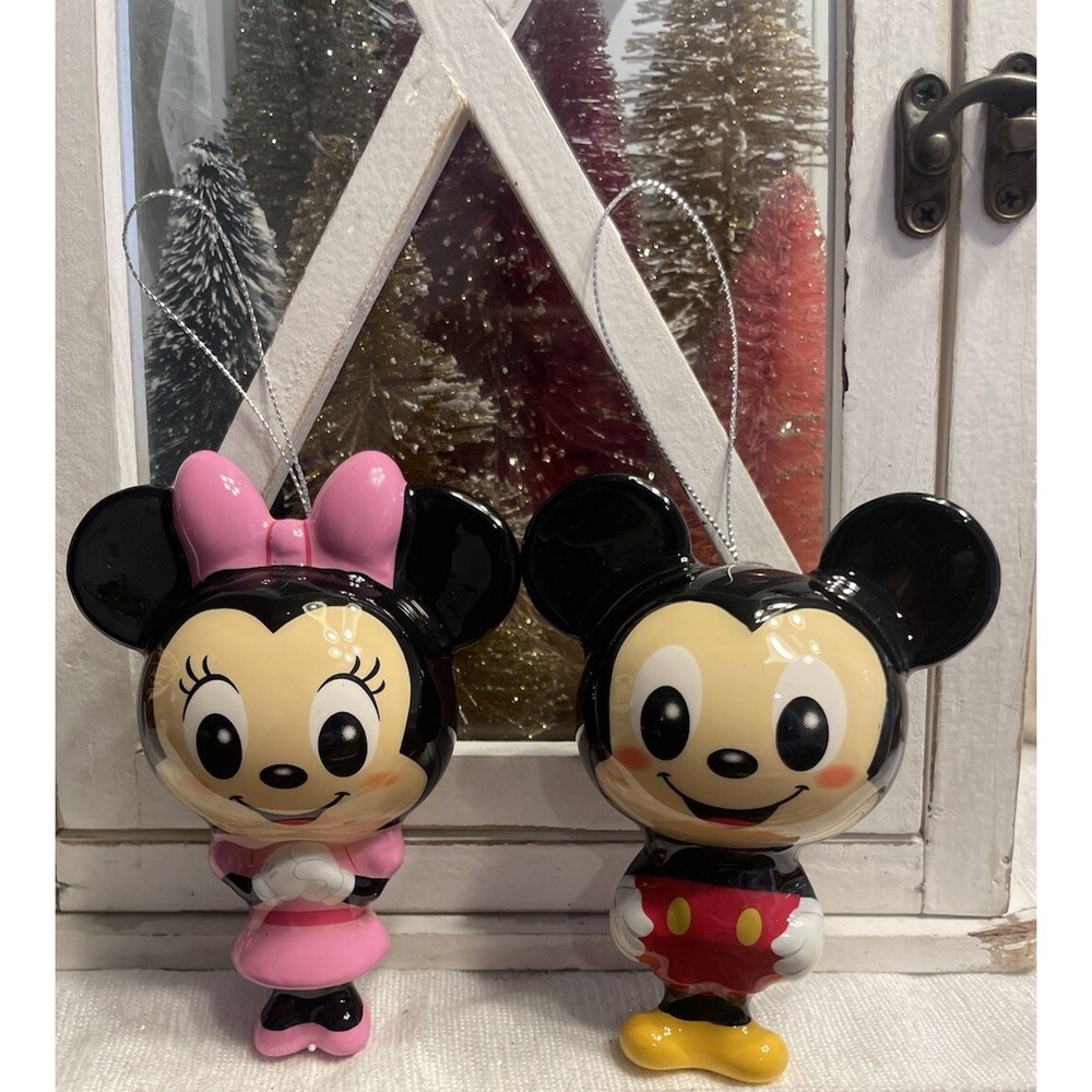 Hallmark Christmas ornaments Mickey & Minnie Mouse Disney Magic Bubble Heads Lot